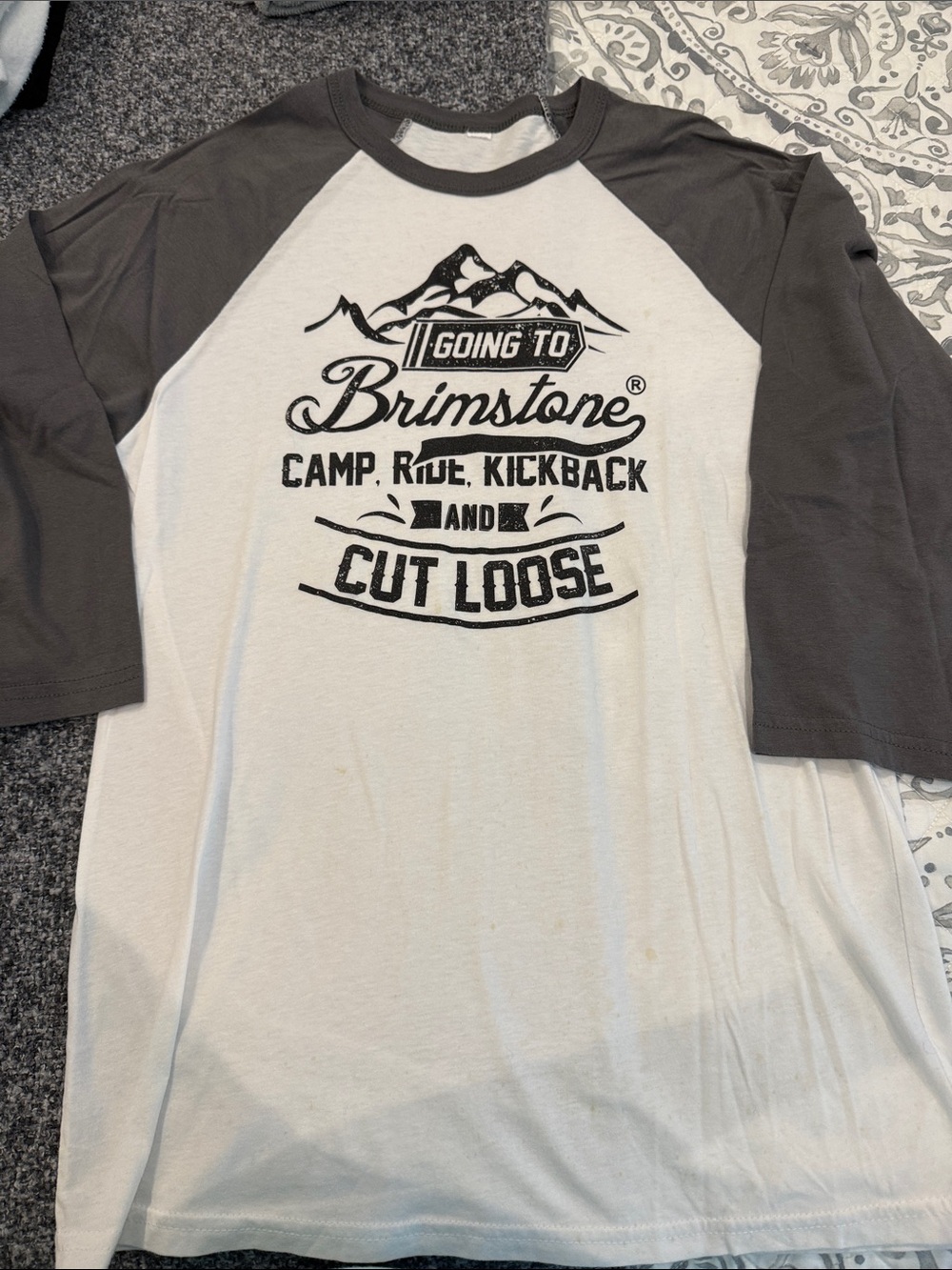 Men's White & Charcoal Raglan Graphic Shirt